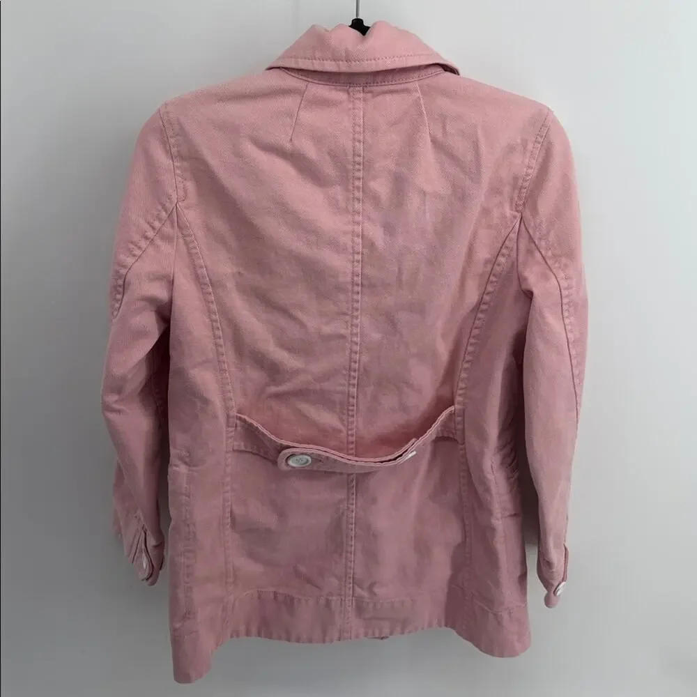 J. Crew cotton twill double breasted partially lined pink pea coat sz 4 - Picture 7 of 7
